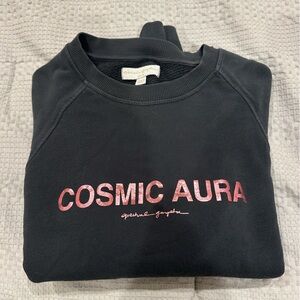 Spiritual Gangster Charcoal Sweatshirt with Pink Print